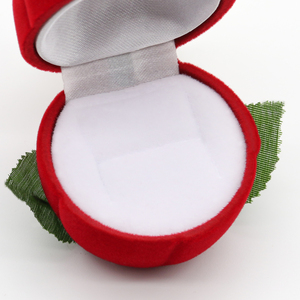 <strong>Rose</strong> Shape <strong>Jewelry</strong> <strong>Box</strong> with Hinge Closure for Rings and Earrings Velvet Material White Insert and Carton <strong>Box</strong> China - Product Image 4