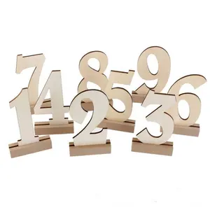 Laser Cutting Table Numbers 1-30 Wooden Weeding Table numbers With Holder Base