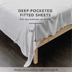 Bedsure Hiện Đại Siêu Vua Kích Thước Đôi Bộ 6 Mảnh Mượt Mềm Mại Thoáng Khí Nhăn-Miễn Phí Tre Tấm Bông Lụa Làm Đầy Giường Làm Mát - Product Image 3