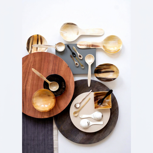 2 pièces SOFIYA CRAFT, style américain vintage, cadeaux de mariage, serveurs de salade en corne de buffle, polis à la main, plaqués or rose, longs - Product Image 1