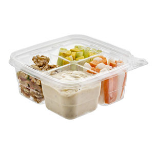 Contenedores cuadrados desechables de 4 compartimentos para alimentos, contenedor de alimentos multiusos, caja de alimentos saludables, 32 OZ - Product Image 5