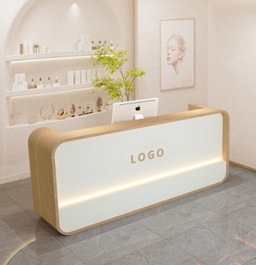 Tòa nhà văn phòng tiếp tân bằng gỗ Bàn quầy bàn nhỏ vẻ đẹp tóc Nail Salon quầy lễ tân để bán - Product Image 2