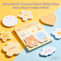 Notes autocollantes et livres de forme personnalisée |   Autocollants en papier à motifs de dessins animés imprimés sur mesure, ruban adhésif double face avec estampage à chaud