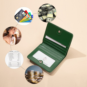 Mềm da chính hãng <span class=keywords><strong>RFID</strong></span> Phụ Nữ Ví tiền chủ thẻ tối giản ví đồng xu với chủ sở hữu đồng xu - Product Image 3