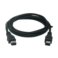 Câble de données Firewire IEEE 1394 6 broches à 6 broches 800 Mbps câble de caméra industrielle gaine en PVC tresse blindage 1.8m pour une utilisation sur ordinateur