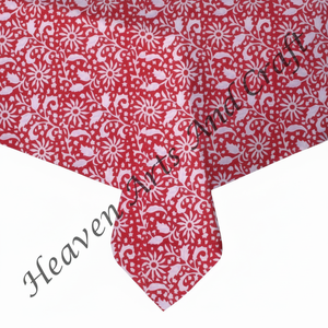 120 pulgadas Royal Look Block impreso algodón cuadrado personalizado fiesta boda mantel para eventos fabricante al por mayor de Jaipur - Product Image 1