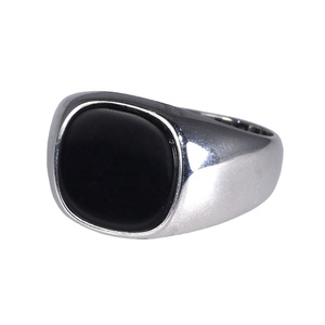Perak Murni Asli Cincin Pria S925, Cincin Turki Minimalis Pria Cincin Jari Sederhana dengan Batu Onyx Alami Perhiasan Turki - Product Image 1