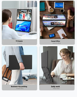 Monitor Portabel LED Profesional Dual 18.5" Desain Tiga Layar IPS Full HD 65% SRGB Perlindungan Mata Cahaya Biru Rendah Tipe C