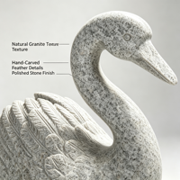Sculpture de cygne en granit sculptée à la main, décoration de jardin extérieur, statue en pierre pour cour, bassin, parc, aménagement paysager