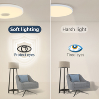 Plafonnier LED intelligent RGB avec haut-parleur Bluetooth, lumière d'ambiance à intensité variable pour la maison, chambre à coucher, salon, télécommande