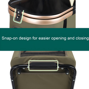 <span class=keywords><strong>Poussette</strong></span> portable <span class=keywords><strong>double</strong></span> étage pour animaux de compagnie, design pliable amovible pour petits animaux, voyage en extérieur, séparation chat-chien - Product Image 4