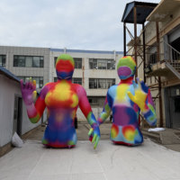 Sculpture géante artistique gonflable colorée en forme de figure humaine, buste personnalisé arc-en-ciel homme et femme pour la décoration d'événements artistiques
