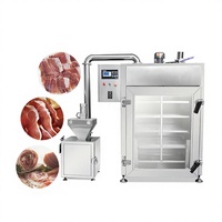 Fumoir à viande et saucisses industriel automatique à moteur, usage commercial, acier inoxydable, multifonction, capacité 50 kg, économie d'énergie