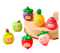 Groothandel 3d Hars Fruit Kawaii Dragon Durian Perzik Pop Microlandschaft Hars Ambachten Voor Decoratie