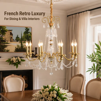 Luxe Cristal De Mariage Banquet Salle Villa LED Bougie Pendentif Lampe pour Haut De Gamme Restaurant Princesse Chambre Lustre Lumière