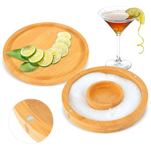 จานวางน้ำตาลไม้ไผ่สำหรับค็อกเทล อุปกรณ์เครื่องดื่มไม้ ใช้ซ้ำได้ - Product Image 2