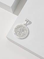 Collier religieux pour enfants en laiton, avec pendentif rond Jésus en zircon plaqué or 14 carats