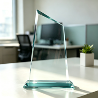 Trophée en verre personnalisable, portable et économique, avec option de polissage, design vierge pour gravure, cadeaux d'affaires, trophées et plaques WDY-0490