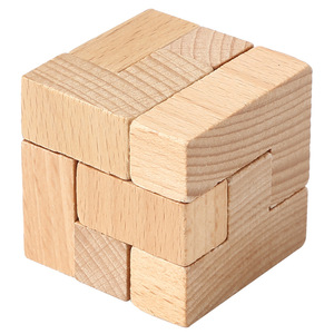 Wood Seven-grain <strong>Cube</strong> Children's Educational Block Set <strong>Puzzle</strong> Building Blocks 3D - Product Image 2