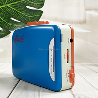 Lecteur de cassettes ELETREE, ancien lecteur de cassette rechargeable, bleu, avec haut-parleur intégré, USB-C, lecteur de cassette BT