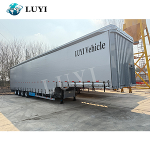 Semirremolque de cortina lateral personalizado de 3 ejes, 40 pies y 45 pies, impermeable de PVC, cortina de lona, remolque de camión deslizante lateral - Product Image 3