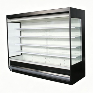 Réfrigérateur de présentation pour produits laitiers noir 2m, à température unique, avec rideau d'<span class=keywords><strong>air</strong></span> frontal ouvert, refroidisseur de lait, contrôle numérique de la température et éclairage LED pour - Product Image 5