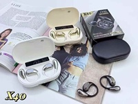Headset nirkabel earbud Mini Logo kustom X40 earbud nirkabel Headset Noise Cancelling konduksi tulang tampilan Digital indikator baterai JL