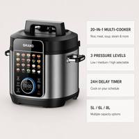 Cuisinière à pression électrique numérique 20-en-1, 5L, 6L, 8L, en acier inoxydable, multifonctionnelle, programmable, cuiseur à riz, cuve intérieure antiadhésive