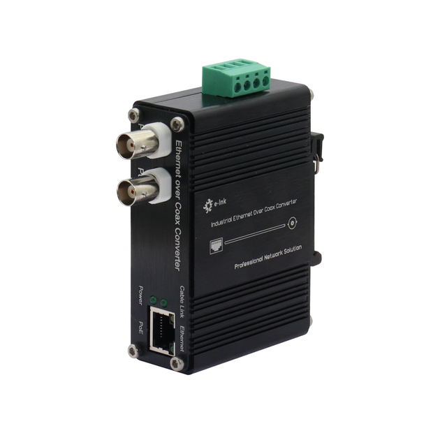 Industrial 10/100M Ethernet Over Coax Extender EOC Converter with PoC PoE for CCTV IP Camera System