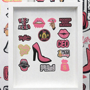 Girl's Series Embroidery Patch Patches Heart Flower Shape Twill Iron-On Technique with Lipstick High <b>Heels</b> for Hat Decoration - Product Image 2