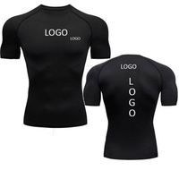 T-shirt de sport à compression à séchage rapide avec logo personnalisé, vêtements de sport pour hommes