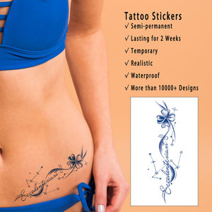 Tatuaggi Temporanei Semi-Permanenti 70x120mm, Motivi Serpente, Fiore, <span class=keywords><strong>Piuma</strong></span>, Totem Tribale, Resistenti all'Acqua per 2 Settimane - Product Image 5