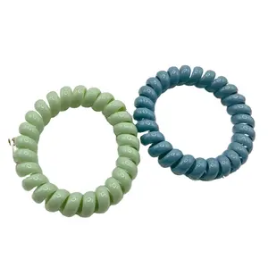 Macaron Color Telephone Wire Hair Band Matte Surface Bracelet Hair Tie