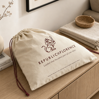 Sacs à chaussures en toile de coton mousseline blanche avec cordon de serrage, logo personnalisé, prix d'usine, sacs filtrants anti-poussière en tissu personnalisés pour chaussures