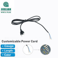Cable de Alimentación VDE EU de Dos Puntas H03VVH2-F, Enchufe de 2 Pines, 10 2.5A 250V, Cable Desforrable Hembra para Electrodomésticos, Cable de Extensión
