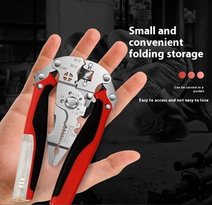 Multifuncional DIY Industrial Grade 420J2 14 in-1 de aço inoxidável Folding Wire Stripper Built-In <span class=keywords><strong>Tester</strong></span> tensão personalizável - Product Image 2