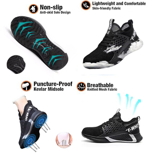 أحذية سلامة بمقدمة فولاذية للرجال والنساء، خفيفة الوزن وقابلة للتنفس مع نعل مضاد للانزلاق ومقاوم للثقب، أحذية رياضية للعمل الصناعي والإنشائي - Product Image 4