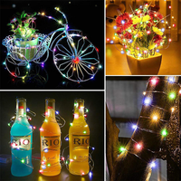 Nouvelles guirlandes lumineuses LED à piles bouton, 1M 2M 3M, mini-câble en cuivre, décoration de Noël, lumières changeantes de couleur