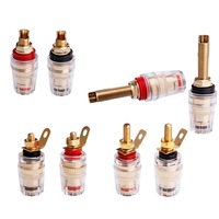 Cuivre pur M4 * 33 cristal reliure poste amplificateur haut-parleur bornier avec prise banane 4MM