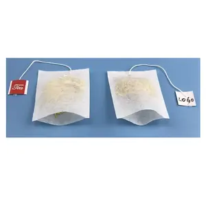 Heat Seal Paper Tea Bag Filter Paper Empty Tea Bag With String And Customized Logo Tag