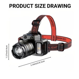 Smart Headlamp 18650 Lithium Battery Rechargeable LED High Brightness Outdoor Lighting With <b>Dimmer</b> Function - Product Image 3