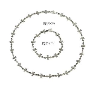 Ensemble de bijoux unisexe style punk avec bracelet et collier en patchwork brodé pour homme – Idéal comme cadeau - Product Image 6