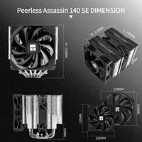 Thermalright Asesino sin igual 140 SE CPU enfriador de aire 6 tubos de calor torre disipador de calor CPU enfriamiento