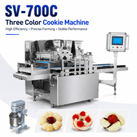 Machine automatique de dépose de biscuits trois couleurs LONGYU SV-700C, équipement commercial de fabrication de biscuits pour boulangerie industrielle