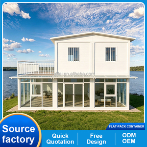 Villa <span class=keywords><strong>de</strong></span> luxe en conteneur à deux étages, maison modulaire préfabriquée moderne entièrement vitrée, hôtel <span class=keywords><strong>de</strong></span> <span class=keywords><strong>camping</strong></span> personnalisé, appartement, mini-maison - Product Image 2