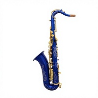 Ieman Tenor Saxophone Brass Matted Blue Lacquered Gold Key with High-grade Bags