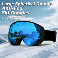 Masque de ski/snowboard à lentille PC, cadre TPU, anti-buée UV400, éponge sphérique triple couche, compatible OTG, directement de l'usine