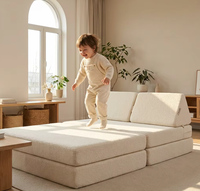 Canapé convertible deux places pour enfants, en mousse haute élasticité, modulaire, rembourré en tissu, idéal pour appartement, école, salon