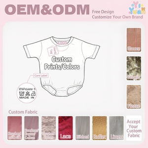 Ropa Gráfica Personalizada ODM para Bebés Recién Nacidas, Pelele de Verano de Manga Corta, Body Burbuja, Atuendo Lindo de Una Pieza - Product Image 2