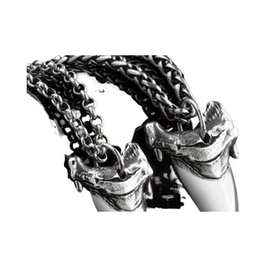Collar con Colgante de Diente de Tiburón Geométrico de Plata de Ley S925, Unisex, Estilo Vintage, Cultura Urbana, Colgantes de Animales, Dijes Finos - Product Image 1